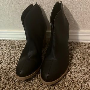 Black Leather Booties